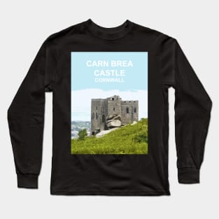 Carn Brea Castle Cornwall.  Cornish gift Kernow Travel location poster, Redruth Long Sleeve T-Shirt